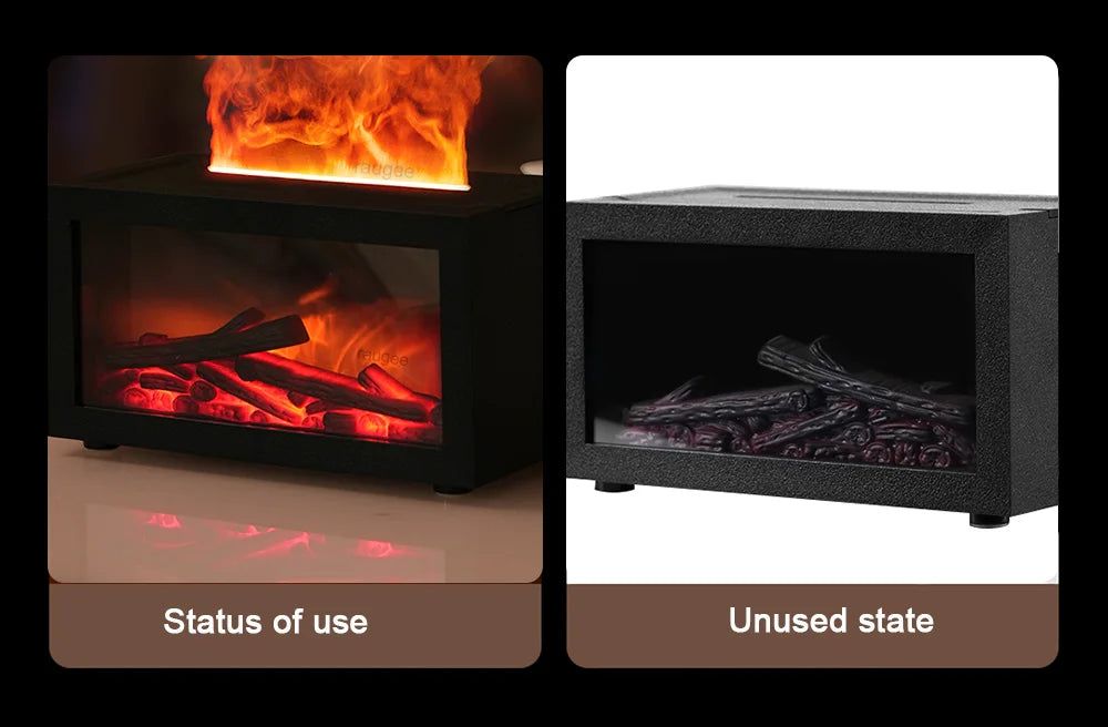 Mini Aroma Diffuser Fireplace Essential Oil Diffuser Colorful Flame Air Humidifier Home Ultrasonic Cool Mist Maker with Light