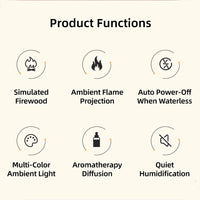 Mini Aroma Diffuser Fireplace Essential Oil Diffuser Colorful Flame Air Humidifier Home Ultrasonic Cool Mist Maker with Light